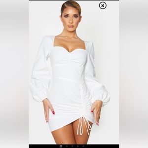 White Sweatheart body con dress